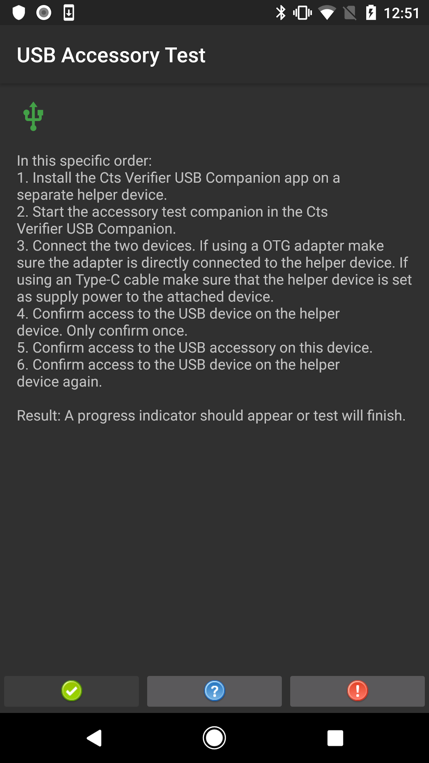 בדיקת אביזר USB של CTS Verifier