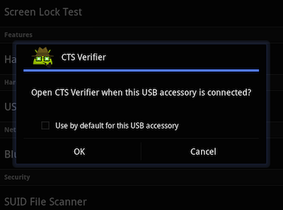 בדיקת אביזר USB של CTS Verifier